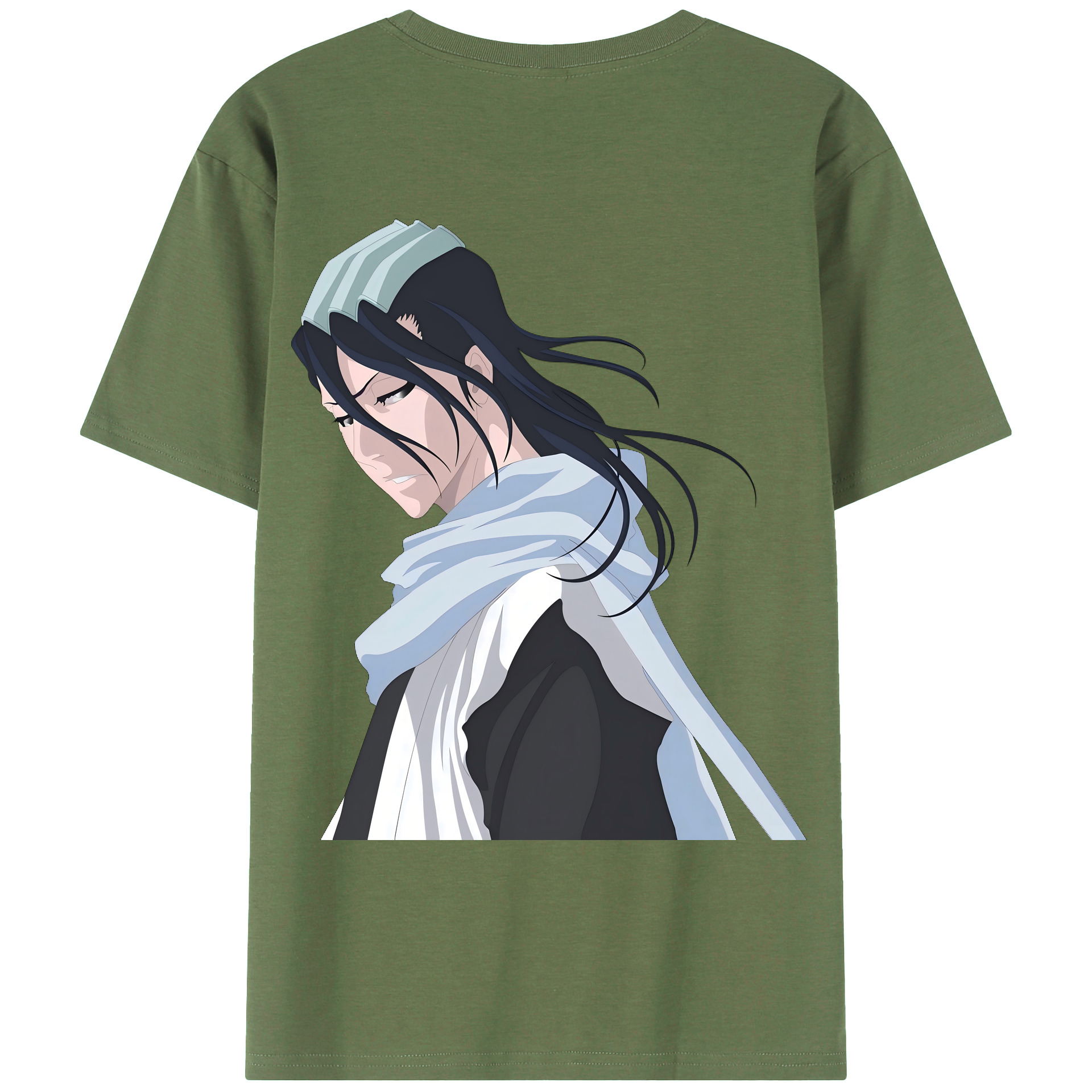 （画像用） ブリーチ くちき びゃくや BLEACH Kuchiki Byakuya 綿100％ メンズ半袖Tシャツ（バックプリント） 通気性